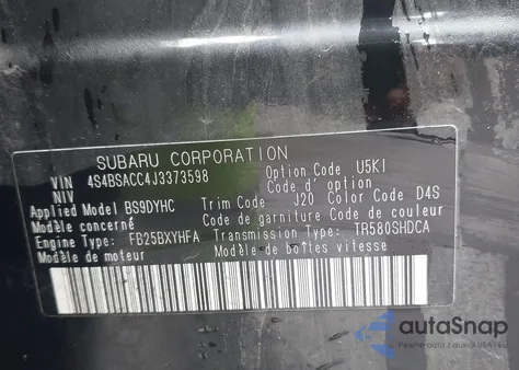 2018 Subaru Outback 2.5I Premium from USA, damaged, VIN 4S4BSACC4J3373598